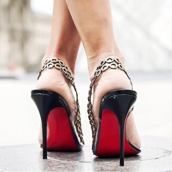 Christian Louboutin Malaika 100 Patent Leather Pointed Toe Slingback Heels Black - Picture 4 of 16